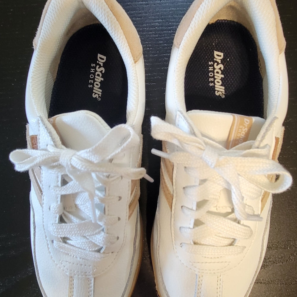 Dr. Scholl's White and Tan Women's Sneakers - Picture 3 of 8